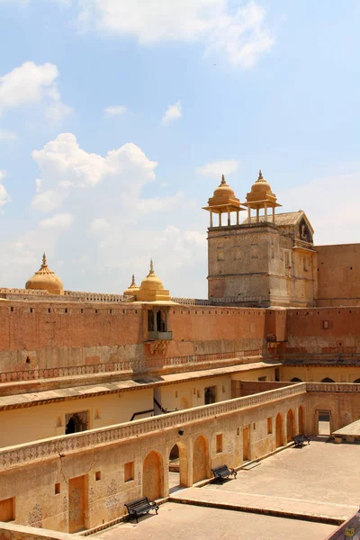 Het Detail Van Amer Amber Fort Jaipur Een Van Zes — Stockfoto