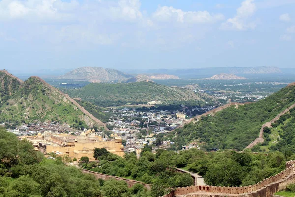 Fuerte Jaigarh Con Vistas Fuerte Amer Ciudad Jaipur Tomado India — Foto de Stock