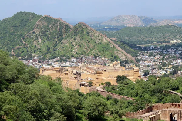 Fuerte Jaigarh Con Vistas Fuerte Amer Ciudad Jaipur Tomado India — Foto de Stock