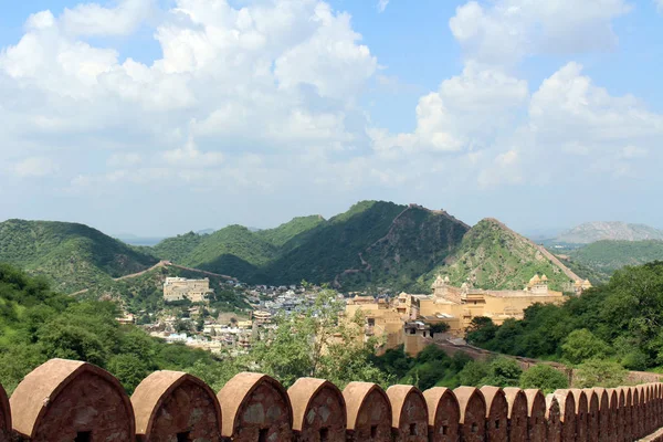 Fuerte Jaigarh Con Vistas Fuerte Amer Ciudad Jaipur Tomado India — Foto de Stock