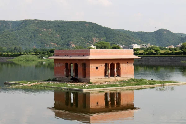 Jal Mahal Meaning Water Palace Right Middle Man Sagar Lake — Stock Photo, Image