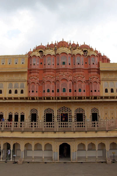 Λεπτομερή Στολίδια Μέσα Hawa Mahal Στην Τζαϊπούρ Λαμβάνονται Την Ινδία — Φωτογραφία Αρχείου
