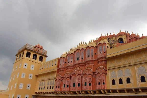 Λεπτομερή Στολίδια Μέσα Hawa Mahal Στην Τζαϊπούρ Λαμβάνονται Την Ινδία — Φωτογραφία Αρχείου