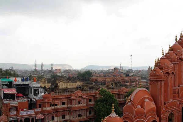 Utsikten Från Takterrassen Hawa Mahal Jaipur Tagit Indien Augusti 2018 — Stockfoto