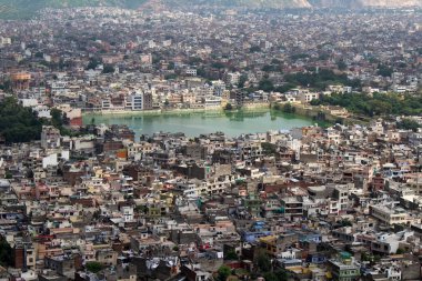Nahargarh Fort Hill dan görüldüğü gibi Jaipur şehir. Hindistan, Ağustos 2018 alınan.