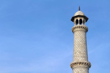 Minare kule, Taj Mahal Agra. Hindistan, Ağustos 2018 alınan.