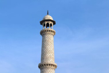 Minare kule, Taj Mahal Agra. Hindistan, Ağustos 2018 alınan.