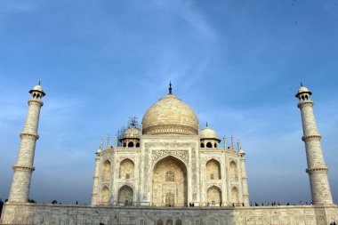 Tac Mahal'i Agra mimarisini ayrıntıları. Hindistan, Ağustos 2018 alınan.