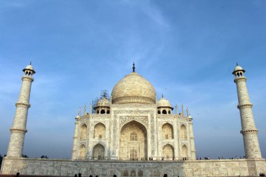 Tac Mahal'i Agra mimarisini ayrıntıları. Hindistan, Ağustos 2018 alınan.