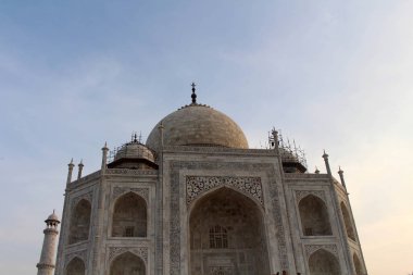 Tac Mahal'i Agra mimarisini ayrıntıları. Hindistan, Ağustos 2018 alınan.