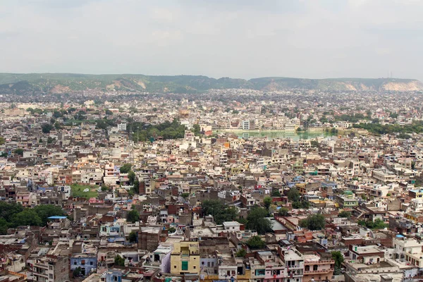 丘の上のナハラガル砦から見た混雑のジャイプル インドでは 撮影した 2018年 — ストック写真