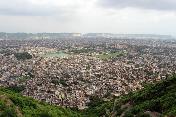 Paisaje Ciudad Jaipur Visto Desde Fuerte Nahargarh Colina Tomado India — Foto de Stock