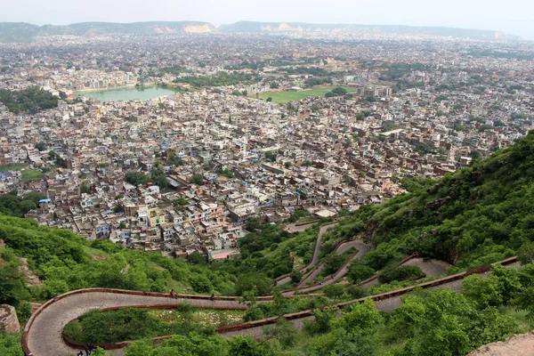 Paysage Ville Jaipur Fort Nahargarh Sur Colline Prise Inde Août — Photo