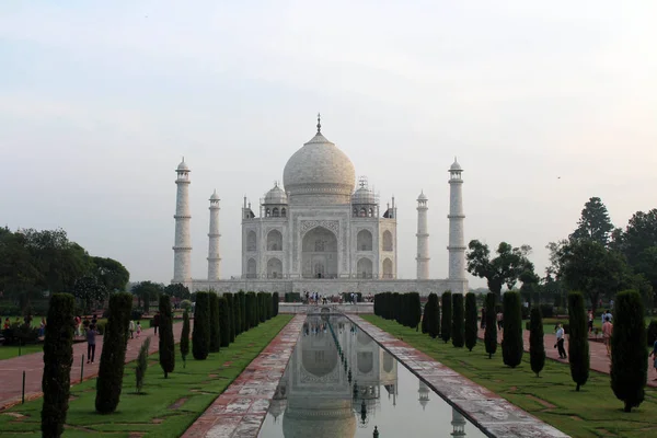 Icono India Símbolo Del Amor Majestuoso Taj Mahal Por Mañana — Foto de Stock