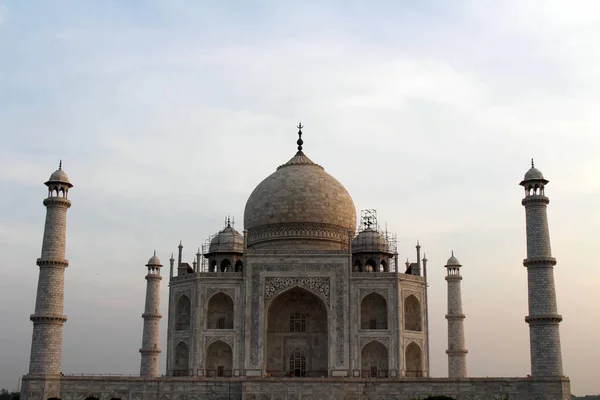 Icono India Símbolo Del Amor Majestuoso Taj Mahal Por Mañana — Foto de Stock