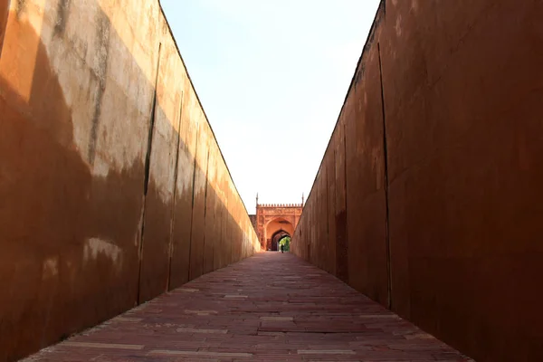 Entrada Alrededor Poderosa Fortaleza Roja Agra Monumento Hermana Taj Mahal —  Fotos de Stock