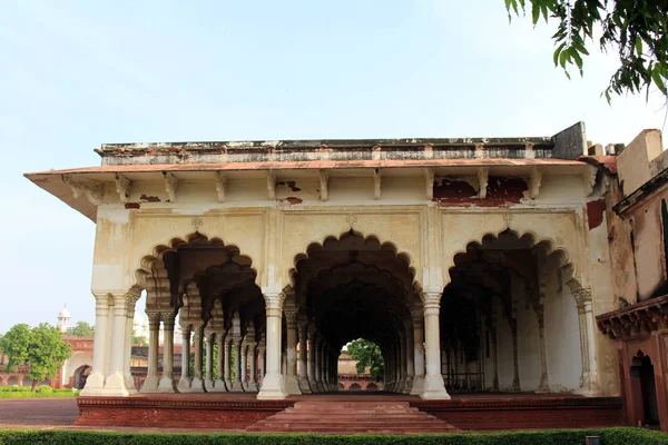 Arquitetura Pátios Jardins Dentro Complexo Agra Fort Tomado Índia Agosto — Fotografia de Stock