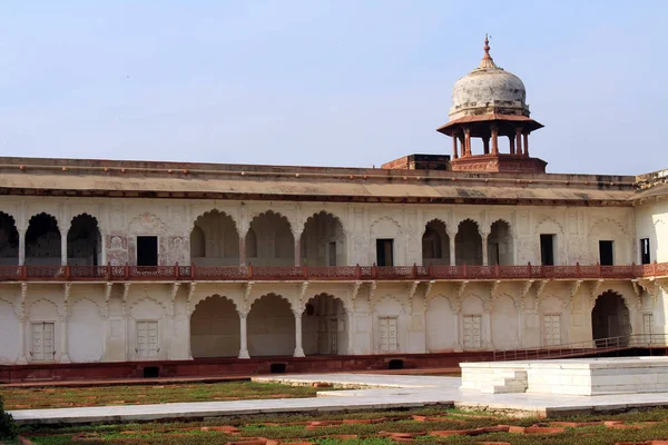 Arquitetura Pátios Jardins Dentro Complexo Agra Fort Tomado Índia Agosto — Fotografia de Stock