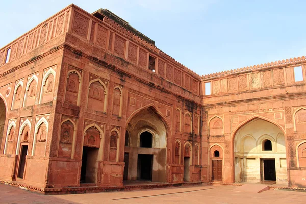 Arquitetura Pátios Jardins Dentro Complexo Agra Fort Tomado Índia Agosto — Fotografia de Stock