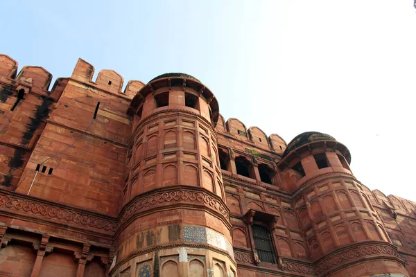 Magnifique Détail Architecture Intérieur Complexe Agra Fort Prise Inde Août — Photo