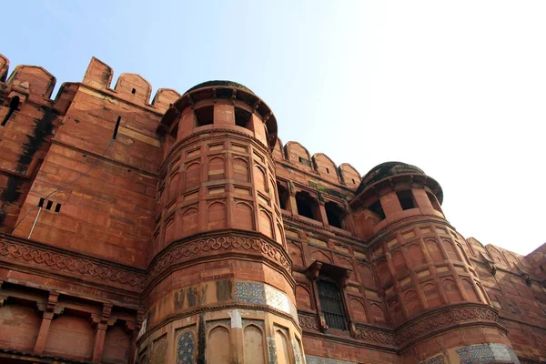 Magnifique Détail Architecture Intérieur Complexe Agra Fort Prise Inde Août — Photo