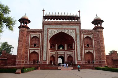 Tac Mahal'i Agra olacak giriş kapısı. Hindistan, Ağustos 2018 alınan.