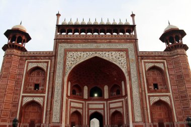 Tac Mahal'i Agra olacak giriş kapısı. Hindistan, Ağustos 2018 alınan.