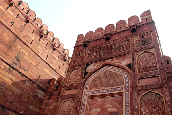 Magnífico Detalle Arquitectura Dentro Del Complejo Agra Fort Tomado India —  Fotos de Stock