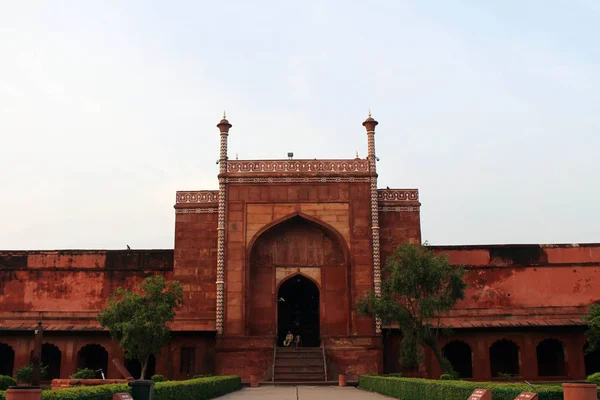 Oficial Guardar Portão Complexo Taj Mahal Tomado Índia Agosto 2018 — Fotografia de Stock