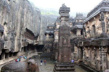 Kailasa Tapınağı Ellora unbeliavable ayrıntılarını mağaralar, kaya yekpare Tapınağı. Hindistan, Ağustos 2018 alınan.