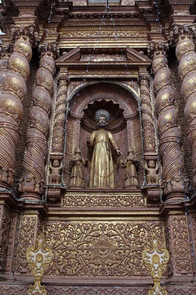 Interior Igreja Divina Providência São Cajetano Velha Goa Tomado Índia — Fotografia de Stock
