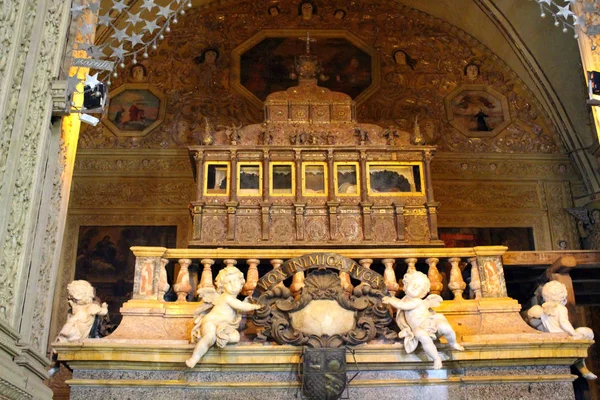 Grav Incorrupted Kroppen Francis Xavier Bom Jesus Basilika Gamla Goa — Stockfoto