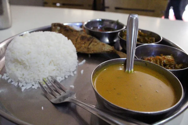 Uppsättning Goan Fish Curry Speciell Maträtt Goa Läckra — Stockfoto