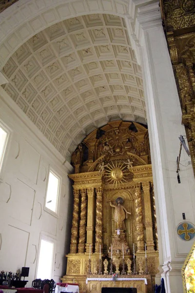 Interno Della Basilica Bom Jesus Old Goa Goa Velha Casa — Foto Stock