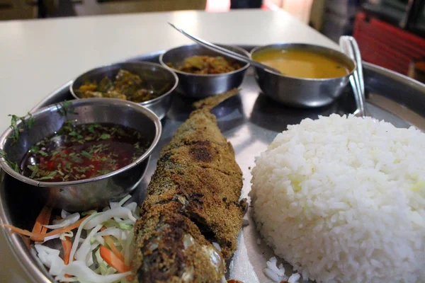 Set Curry Pesce Goan Piatto Speciale Goa Delizioso — Foto Stock