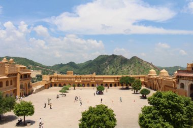 Amer (ya da Amber) Jaipur girişteki kalede. Hill altı Rajasthan Forts biri. Hindistan, Ağustos 2018 alınan.