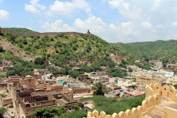 Amber Fort Med Utsikt Över Staden Amer Taken Indien Augusti — Stockfoto