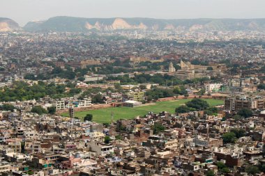 Nahargarh Fort Hill dan görüldüğü gibi Jaipur şehir. Hindistan, Ağustos 2018 alınan.