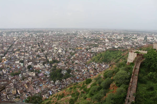 Nahargarh 堡山上看到的斋浦尔的风景 2018年8月在印度拍摄 — 图库照片
