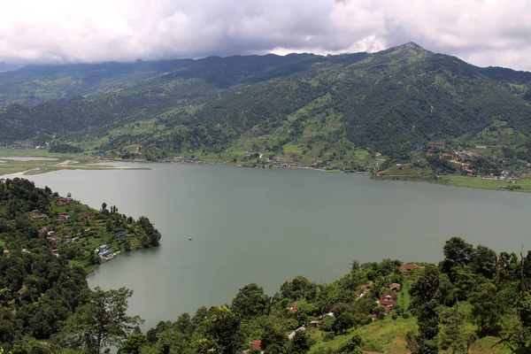 Pokhara Ciudad Lago Phewa Como Camino Hacia Pagoda Paz Mundial —  Fotos de Stock
