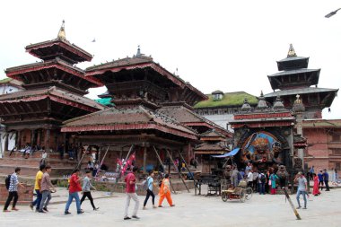 Çeviri: Katmandu Durbar Meydanı şehir merkezinde. Nepal'de, Ağustos 2018 alınan.
