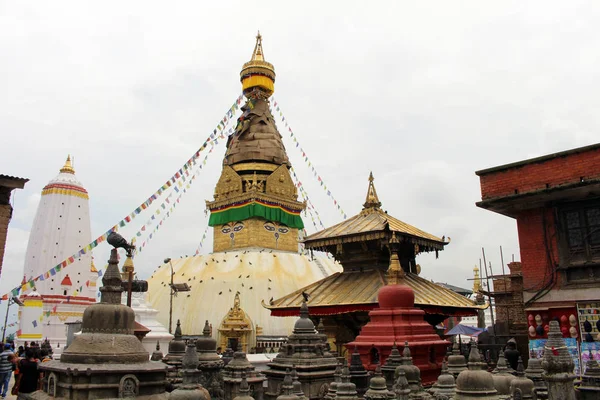 Übersetzung Swayambhunath Stupa Und Seine Augen Oder Affentempel Von Kathmandu — Stockfoto