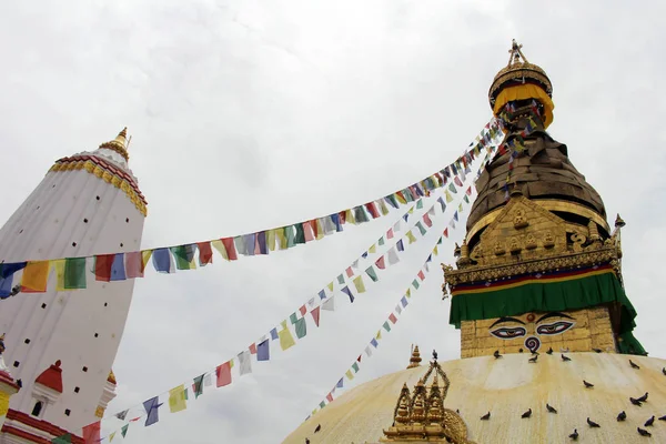 Çeviri Swayambhunath Stupa Onun Eyes Etrafında Veya Kathmandu Maymun Tapınağı — Stok fotoğraf