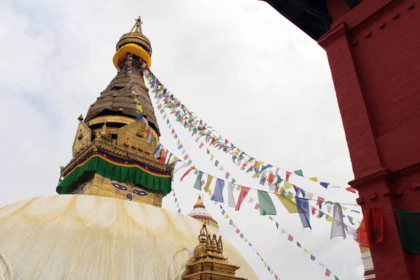 Traduction Autour Swayambhunath Stupa Ses Yeux Temple Des Singes Katmandou — Photo