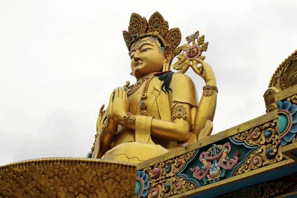 Las Estatuas Doradas Buda Estupa Parque Amideva Las Estribaciones Swayambhunath — Foto de Stock