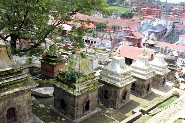 Desítky Nebo Stovky Malých Chrámů Přes Zóna Řeky Pashupatinath Kathmandu — Stock fotografie