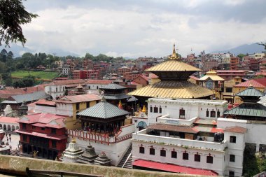 Pashupatinath Tapınağı Kathmandu--dan görünüm Nehri. Nepal'de, Ağustos 2018 alınan.
