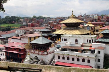 Pashupatinath Tapınağı Kathmandu--dan görünüm Nehri. Nepal'de, Ağustos 2018 alınan.