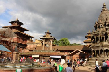 Patan Durbar Meydanı etkileyici mimarisi. Nepal'de, Ağustos 2018 alınan.