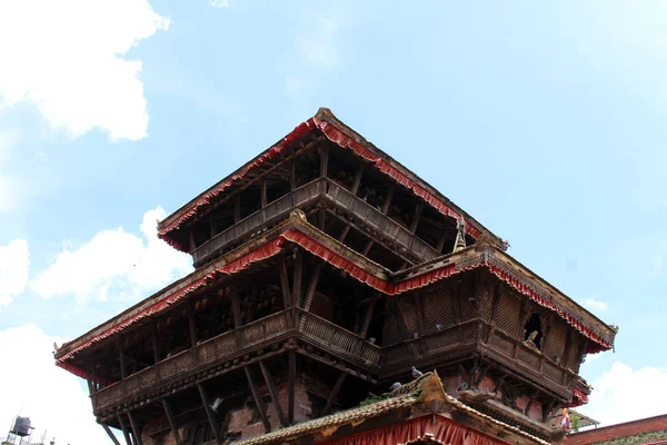 Los Detalles Los Templos Alrededor Plaza Bhaktapur Durbar Reconstrucción Tomado — Foto de Stock